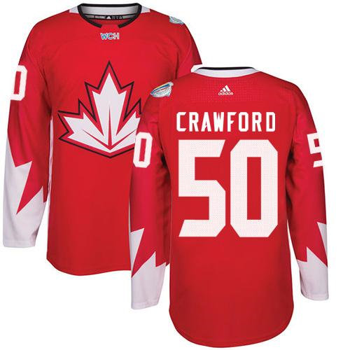 Kid Team Canada 50 Corey Crawford Red 2016 World Cup NHL Jersey