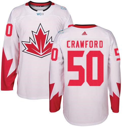 Kid Team Canada 50 Corey Crawford White 2016 World Cup NHL Jersey