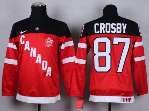 Kid Team Canada 87 Sidney Crosby Red 100th Anniversary NHL Jersey