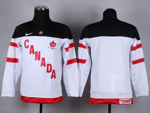 Kid Team Canada Blank White 100th Anniversary NHL Jersey