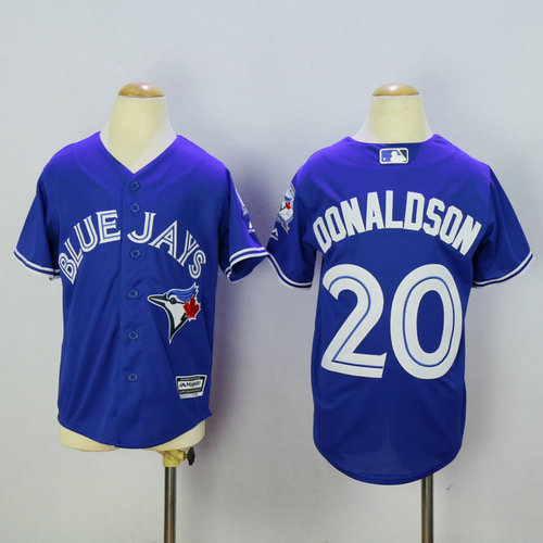 Kid Toronto Blue Jays 20 Josh Donaldson Blue New Cool Base MLB Jersey