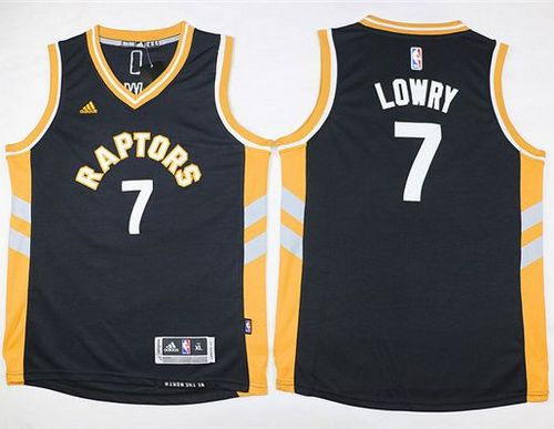 Kid Toronto Raptors 7 Kyle Lowry Black NBA Jersey