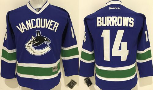 Kid Vancouver Canucks 14 Alex Burrows Blue NHL Jersey