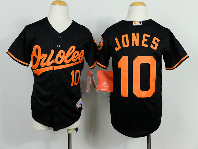 Kids Baltimore Orioles 10 Adam Jones Black MLB Jersey