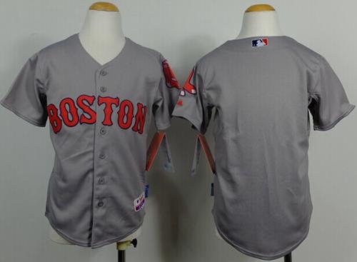 Kids Boston Red Sox Blank Grey Cool Base Baseball Jersey
