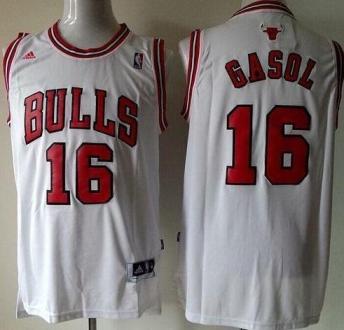 Kids Chicago Bulls 16 Pau Gasol White Revolution 30 NBA Jersey