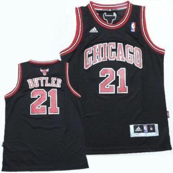 Kids Chicago Bulls 21 Jimmy Butler Black Revolution 30 NBA Jersey
