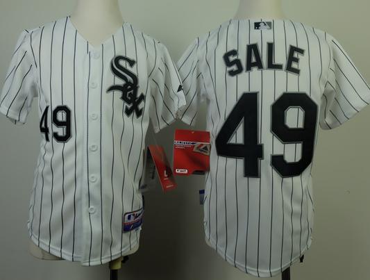 Kids Chicago White Sox 49 Chris Sale White MLB Jerseys