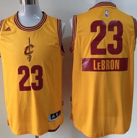 Kids Cleveland Cavaliers 23 LeBron James Gold 2014-15 Christmas Day NBA Jersey