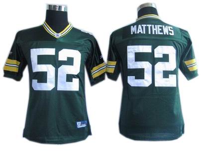 Kids Green Bay Packers #52 Clav Matthews green jersey