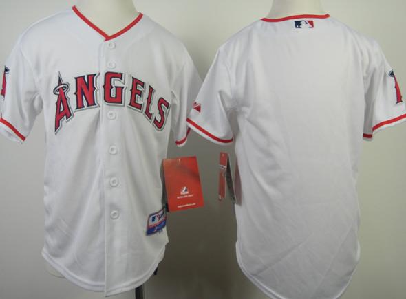 Kids Los Angeles Angels Blank White MLB Jerseys