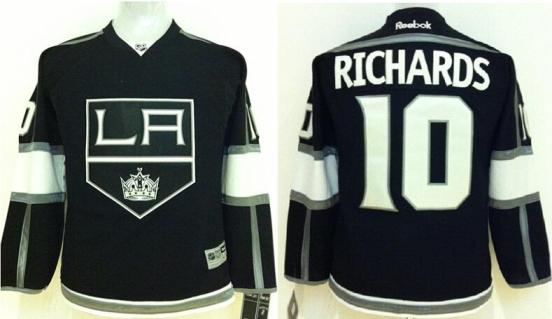 Kids Los Angeles Kings 10 Mike Richards Black NHL Jerseys