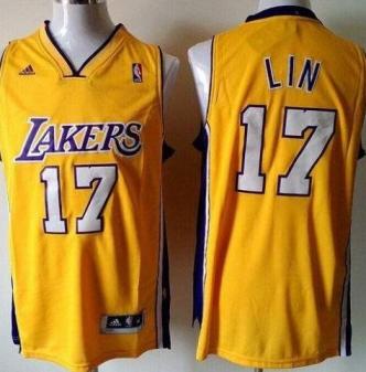 Kids Los Angeles Lakers 17 Jeremy Lin Gold Revolution 30 NBA Jersey