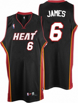 Kids Miami Heat 6# LeBron James black Jersey