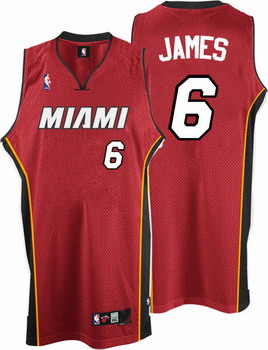 Kids Miami Heat 6# LeBron James red Jersey