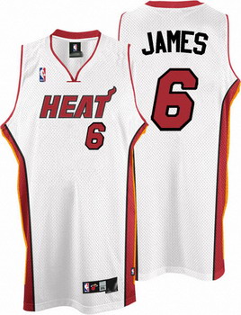 Kids Miami Heat 6# LeBron James white Jersey