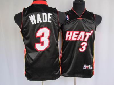 Kids Miami Heat Wade #3 black Jersey