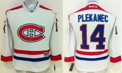 Kids Montreal Canadiens 14 Tomas Plekanec White NHL Jersey
