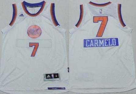 Kids New York Knicks 7 Carmelo Anthony White 2014-15 Christmas Day NBA Jersey