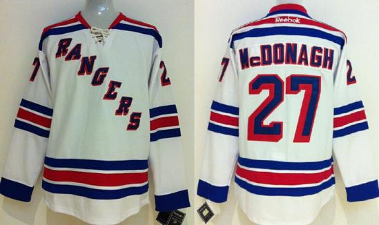 Kids New York Rangers 27 Ryan McDonagh White NHL Jerseys