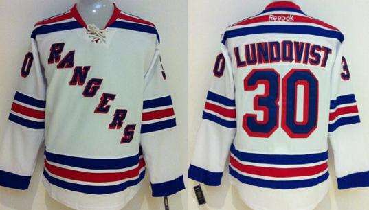 Kids New York Rangers 30 Henrik Lundqvist White NHL Jerseys