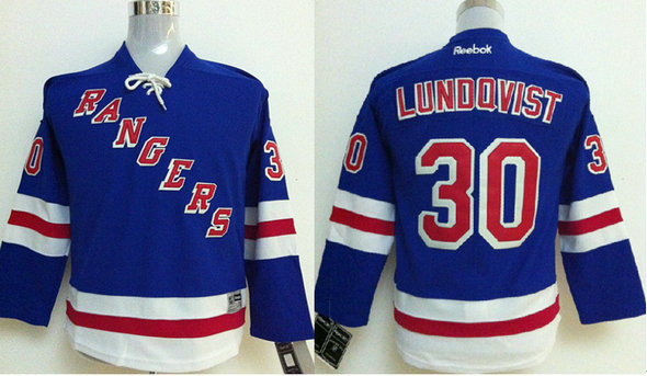 Kids New York Rangers 30 Henrik Lundqvist blue NHL Jerseys