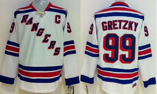 Kids New York Rangers 99 Wayne Gretzky White NHL Jerseys