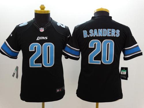 Kids Nike Detroit Lions 20 Barry Sanders Black Alternate NFL Limited Jersey