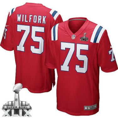 Kids Nike New England Patriots 75 Vince Wilfork Red Alternate Super Bowl XLIX NFL Jersey