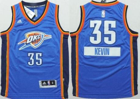 Kids Oklahoma City Thunder 35 Kevin Durant Blue 2014-15 Christmas Day NBA Jersey