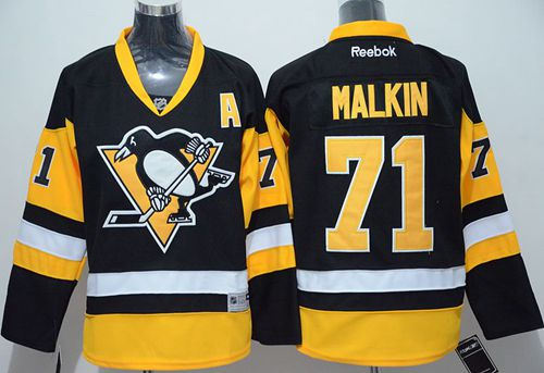 Kids Pittsburgh Penguins 71 Evgeni Malkin Black Alternate NHL Jersey