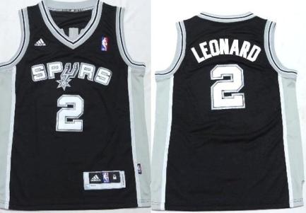 Kids San Antonio Spurs 2 Kawhi Leonard Black NBA Jersey