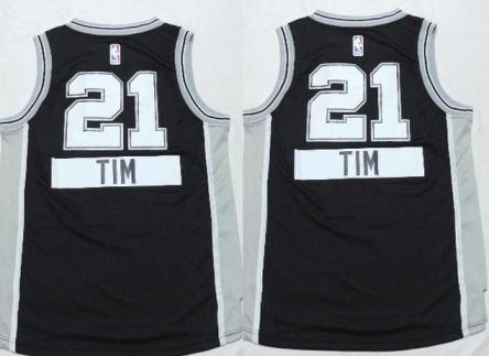 Kids San Antonio Spurs 21 Tim Duncan Black 2014-15 Christmas Day NBA Jersey