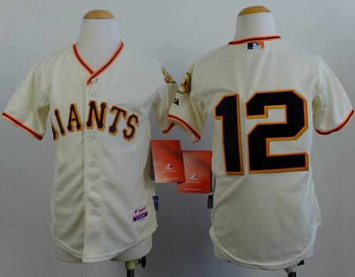 Kids San Francisco Giants 12 Joe Panik Cream Cool Base Baseball Jersey