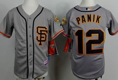 Kids San Francisco Giants 12 Joe Panik Grey Cool Base Baseball Jersey