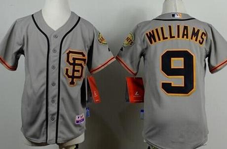 Kids San Francisco Giants 9 Matt Williams Grey Cool Base Baseball Jersey