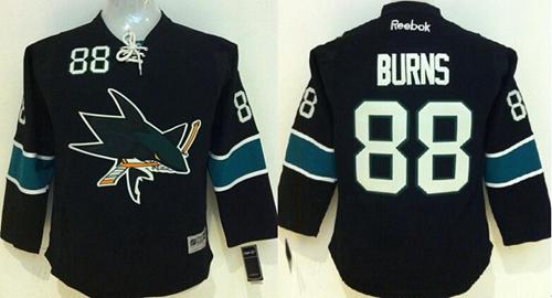Kids San Jose Sharks 88 Brent Burns Black NHL Jersey