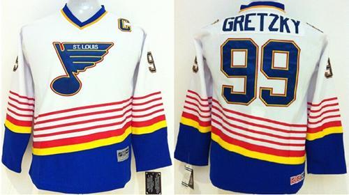 Kids St. Louis Blues 99 Wayne Gretzky White NHL Jersey