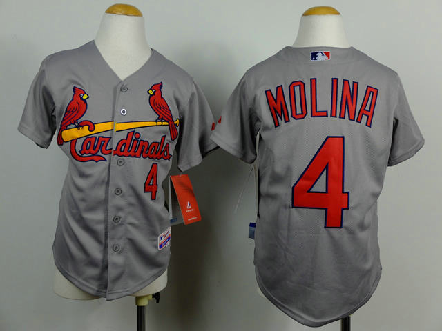 Kids St. Louis Cardinals 4 Yadier Molina GRAM MLB Baseball Jerseys