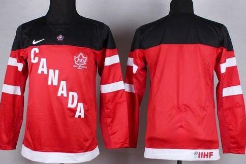 Kids Team Canada Blank Red 100th Anniversary NHL Jersey