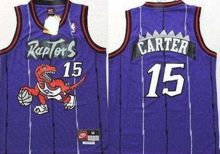 Kids Toronto Raptors 15 Vince Carter Purple Throwback NBA Jersey
