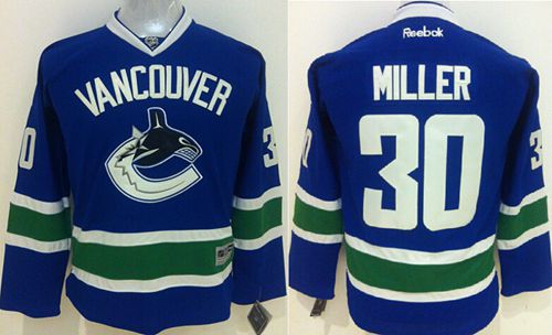 Kids Vancouver Canucks 30 Ryan Miller Blue NHL Jersey