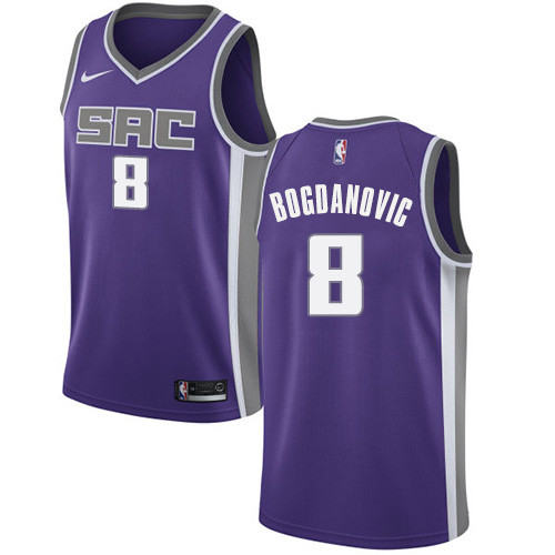 Kings #8 Bogdan Bogdanovic Purple Women's Basketball Swingman Icon Edition Jersey