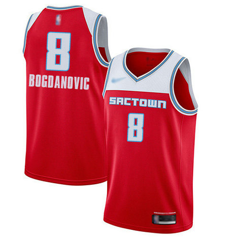 Kings #8 Bogdan Bogdanovic Red Basketball Swingman City Edition 2019 20 Jersey