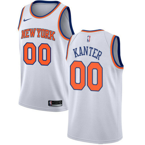 Knicks #00 Enes Kanter White Women's Basketball Swingman Association Edition Jersey
