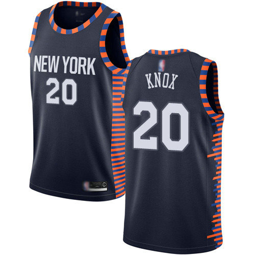 Knicks #20 Kevin Knox Navy Basketball Swingman City Edition 2019 20 Jersey1