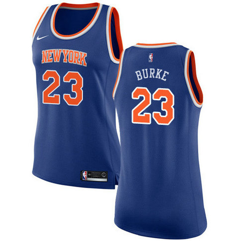 Knicks #23 Trey Burke Blue Women's Basketball Swingman Icon Edition Jersey