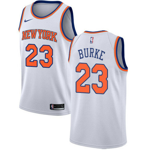 Knicks #23 Trey Burke White Women's Basketball Swingman Association Edition Jersey