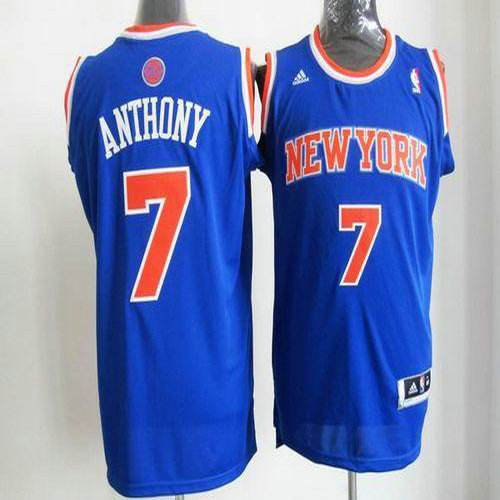 Knicks #7 Carmelo Anthony Blue Road New 2012-13 Season Stitched NBA Jersey