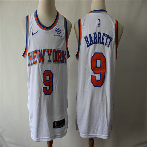 Knicks 9 R.J. Barrett White City Edition Nike Swingman Jersey